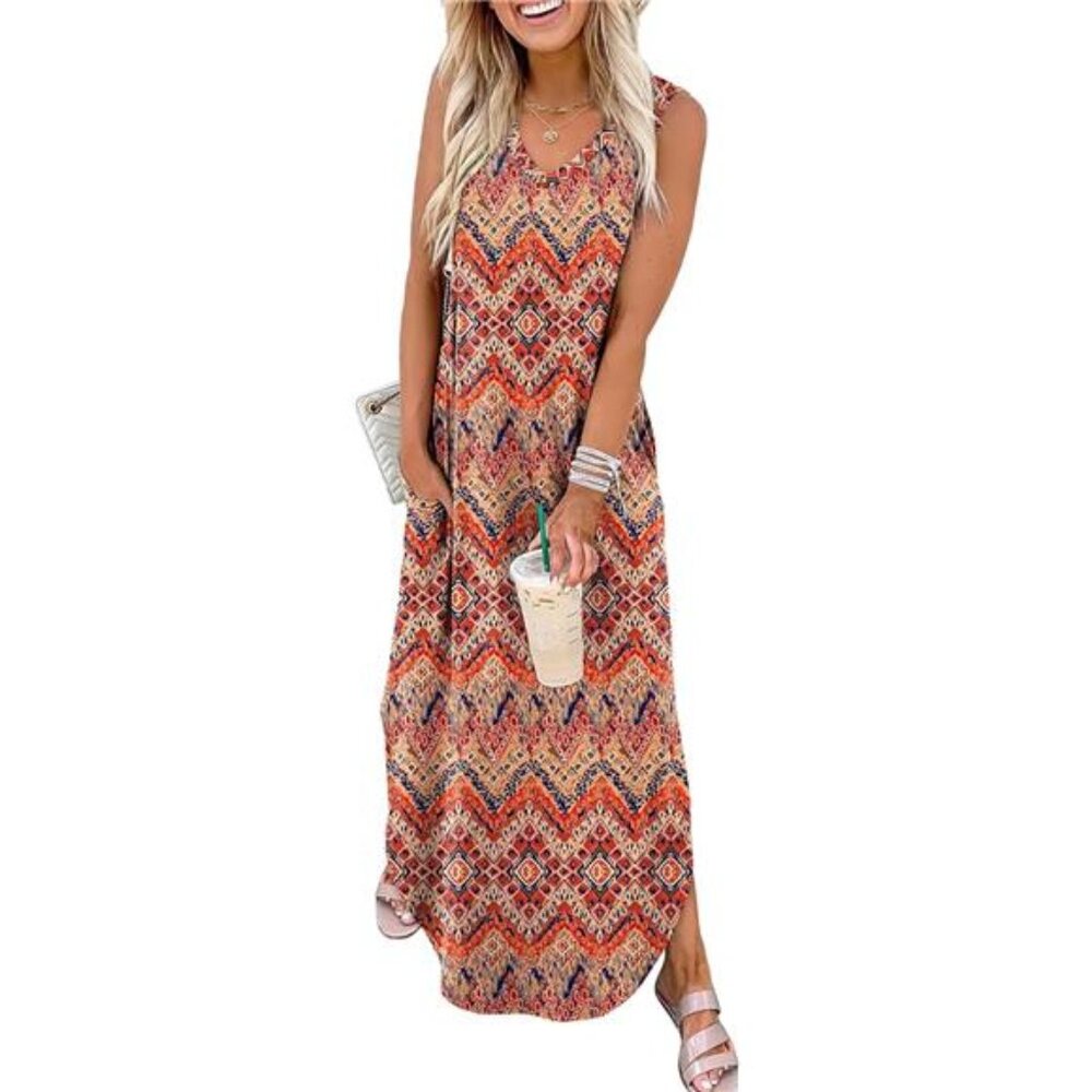 Summer Dresses Maxi Dress Vacation Beach Sundresses 2025 with Pockets